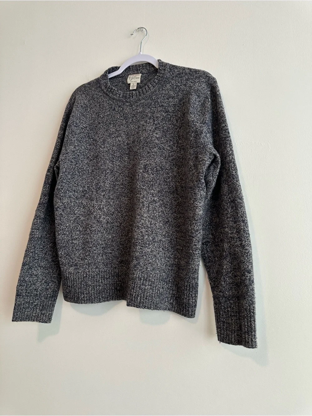 J. Crew Men's Gray Heather Crewneck Wool Sweater